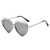 MESA | Metal Halo Wire Art Heart Shape Color Lens Sunglasses- 5 Colors