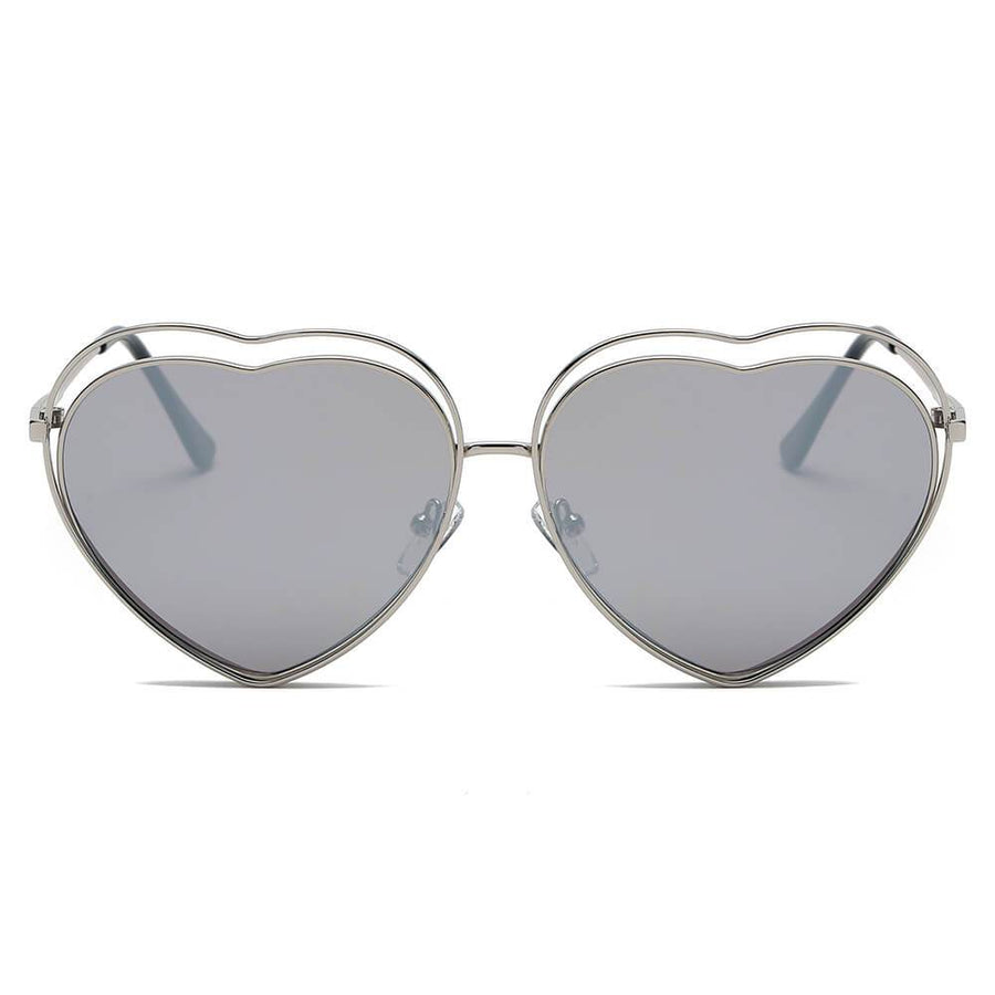 MESA | Metal Halo Wire Art Heart Shape Color Lens Sunglasses- 5 Colors