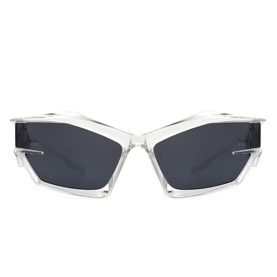 Pollich Futuristic Rectangle Geometric Chunky Square Sunglasses- 6 Colors