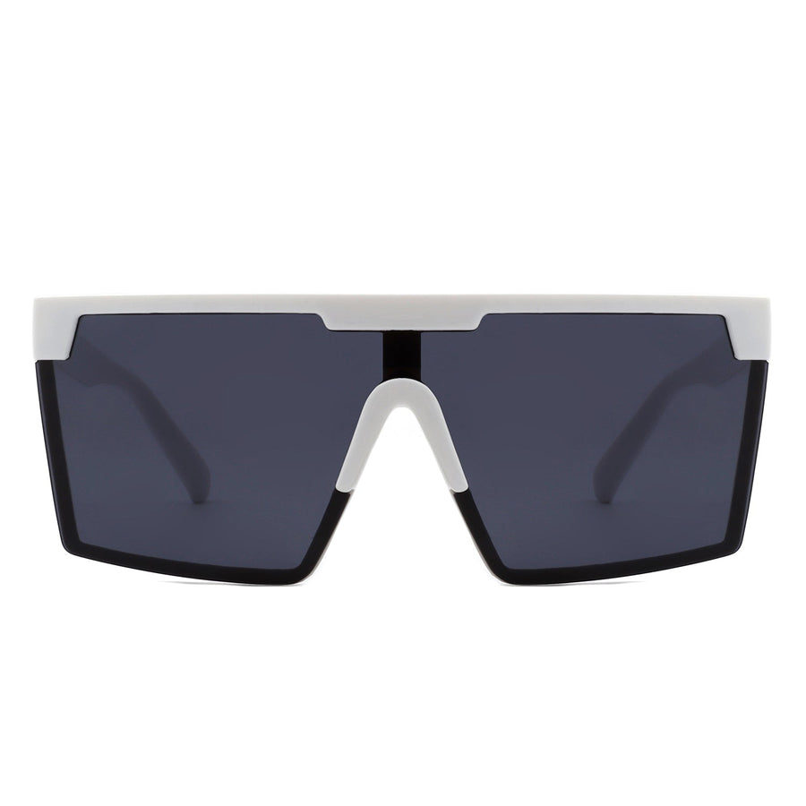 Vitalize - Oversize Retro Square Flat Top Tinted Fashion Women Sunglasses