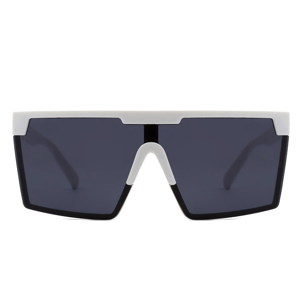 Vitalize - Oversize Retro Square Flat Top Tinted Fashion Women Sunglasses