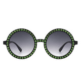 Dreamwey Round Oversized Rhinestone Fashion Sunglasses- 6 Colors