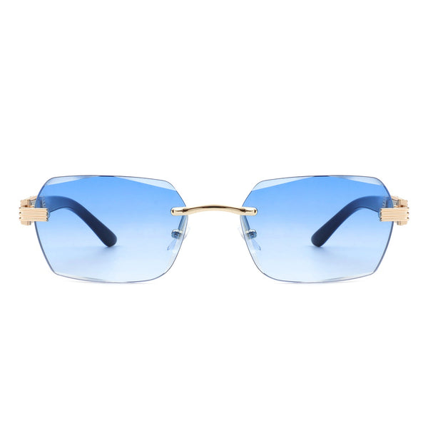Hailstorm - Rectangle Retro Rimless Tinted Frameless Fashion Square Sunglasses