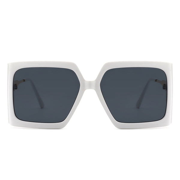 Yellowra - Women Oversize Retro Square Large Fashion Sunglasses