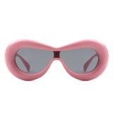 Argo - Oversized Y2K Inflated Frame One Piece Lens Sunglasses- 6 Colors