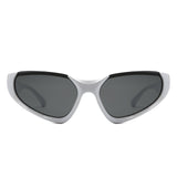 Dazzling - Retro Rectangle Wrap Around Fashion Sunglasses