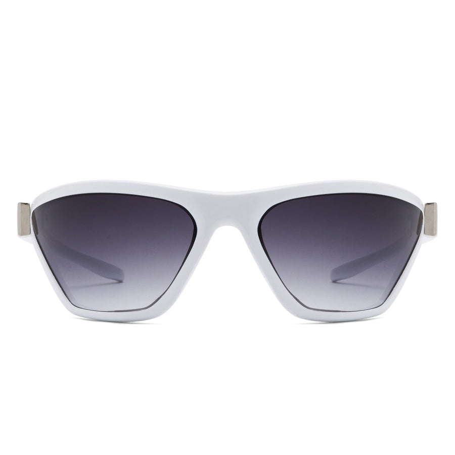 Luminize - Square Mirrored Wrap Around Sport Sunglasses