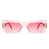 Illumyne - Retro Narrow Rectangle Flat Top Slim Sunglasses- 6 Colors