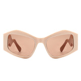 Shimmerz Oversized Square Irregular Wavy Temple Sunglasses- 7 Colors