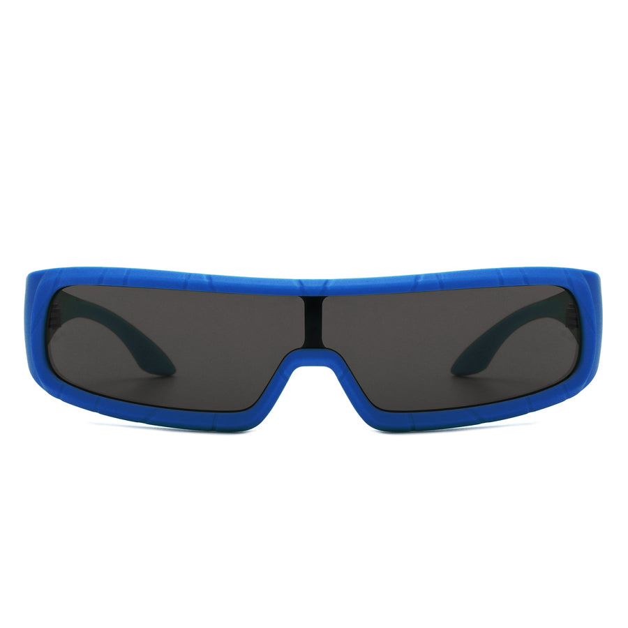 Orion - Futuristic Wrap-Around Rectangle Shield Sunglasses- 8 Colors