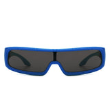 Orion - Futuristic Wrap-Around Rectangle Shield Sunglasses- 8 Colors