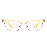 Mistique - Women Retro Half Frame Square Fashion Cat Eye Sunglasses
