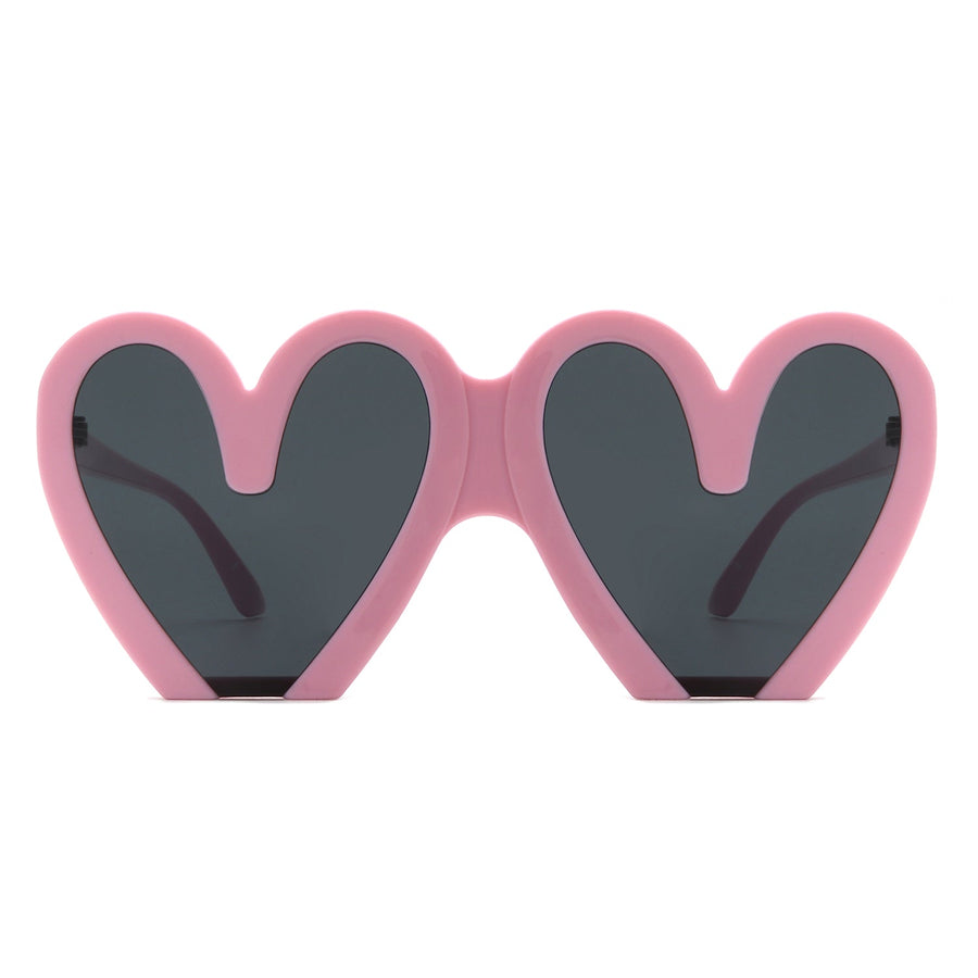Skylette Heart Shaped Oversized Sunglasses- 7 Colors