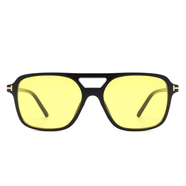 Skyhavoc - Retro Square Brow-Bar Aviator Sunglasses