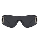 Havoc Rimless Rectangle Sleek Wrap-Around Sunglasses- 6 Colors