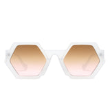 Starpath - Geometric Irregular Tinted Round Fashion Sunglasses