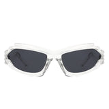 Moonhaze - Futuristic Rectangle Sport Wrap Around Sunglasses- 6 Colors