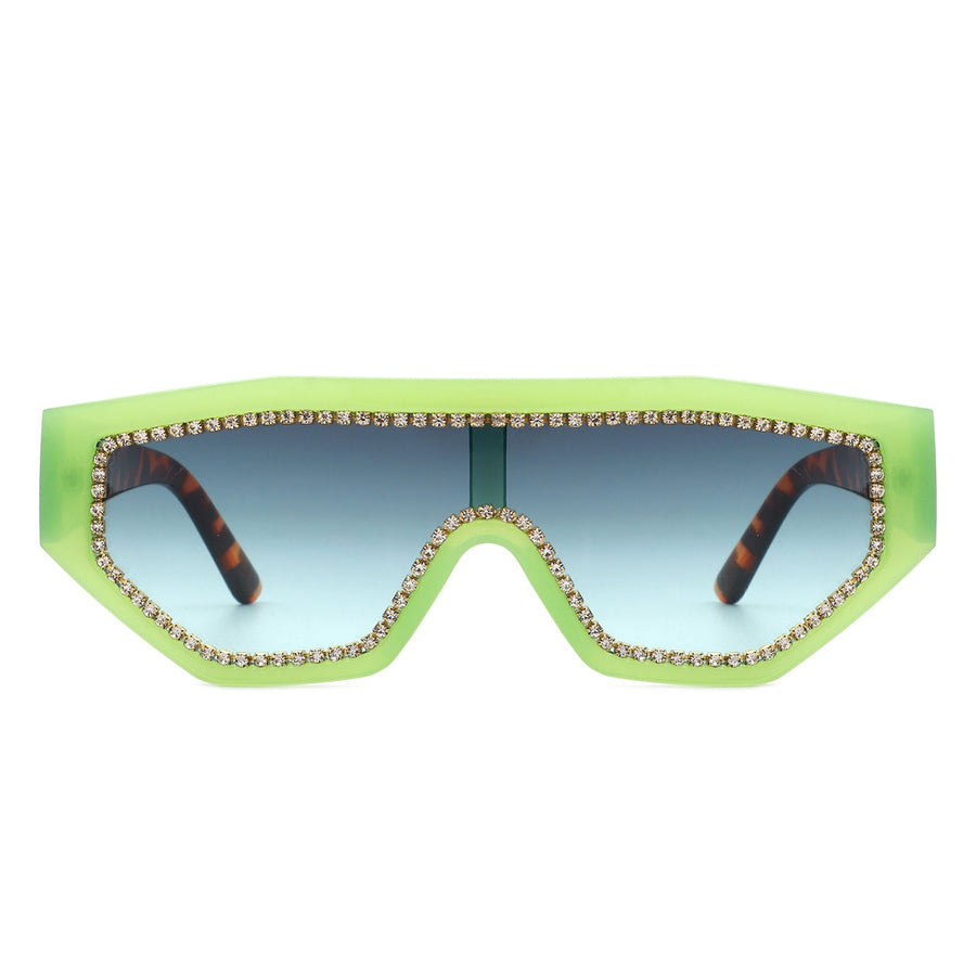 Goldleaf - Geometric Glitter Square Fashion Women Sunglasses