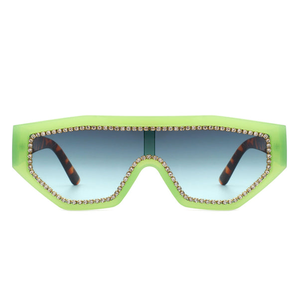 Goldleaf - Geometric Glitter Square Fashion Women Sunglasses