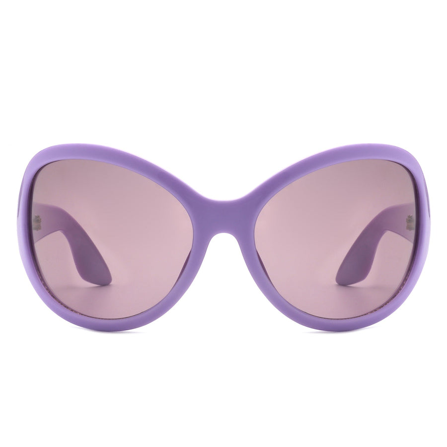 Quinlan - Oversized Round Wrap-Around Sunglasses- 6 Colors