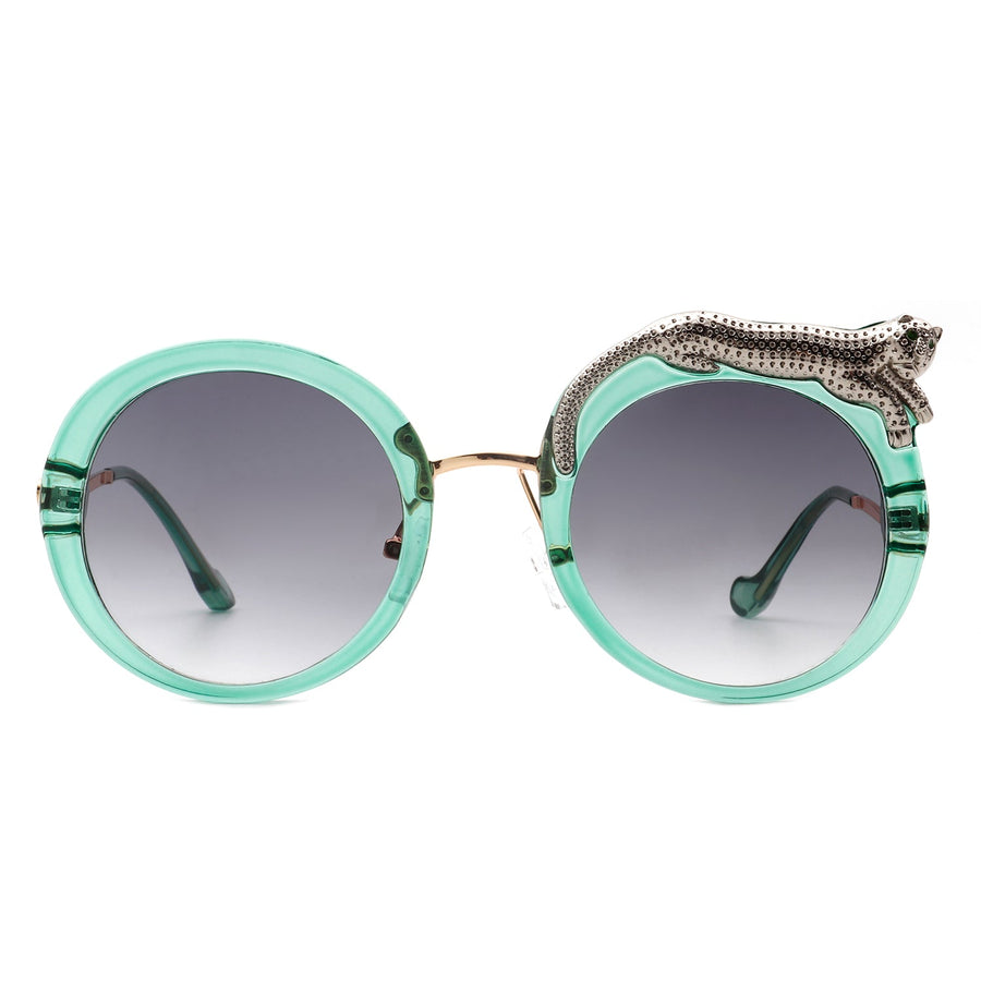 Yellowze Oversized Round Leopard Frame Sunglasses- 6 Colors