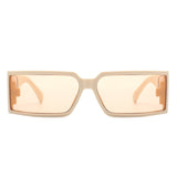 Daylumin - Retro Rectangle Chunky Square Wrap Around Sunglasses