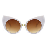 Iridessa - Mod Retro High Pointed Oversized Cat-Eye Sunglasses- 6 Colors