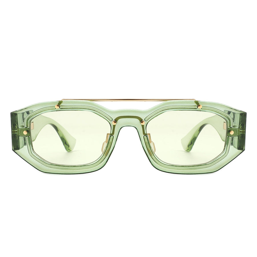 Xanadusk Geometric Retro Irregular Brow-Bar Square Fashion Sunglasses- 7 Colors