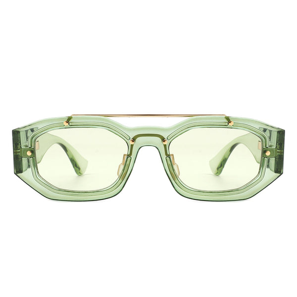 Xanadusk- Geometric Retro Irregular Brow-Bar Square Fashion Sunglasses