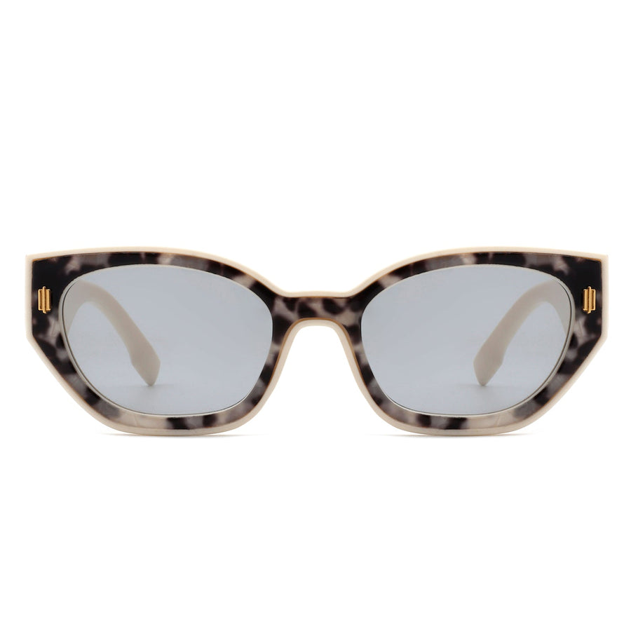 Dawnmist - Geometric Retro Round Irregular Narrow Cat-Eye Sunglasses- 6 Colors