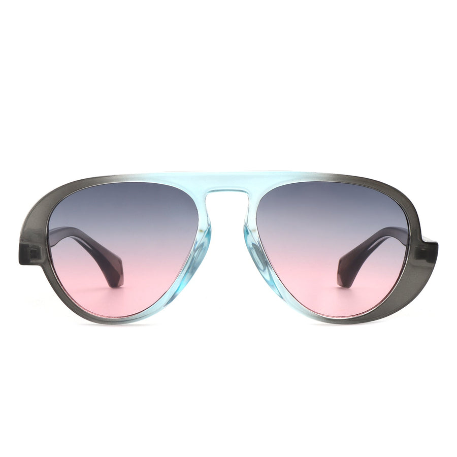 Twinklez Futuristic Chunky Aviator Fashion Sunglasses- 7 Colors