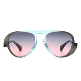 Twinklez Futuristic Chunky Aviator Fashion Sunglasses- 7 Colors