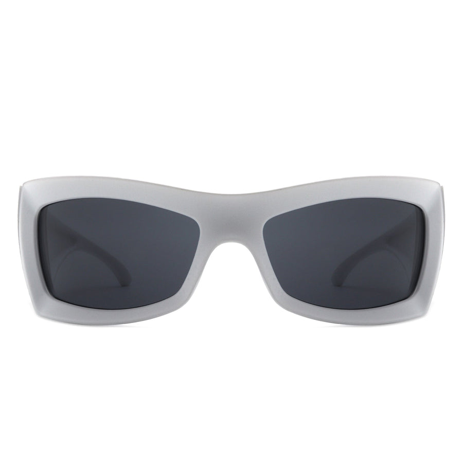Skytalon Retro Square Chunky Wrap-Around Sunglasses- 6 Colors