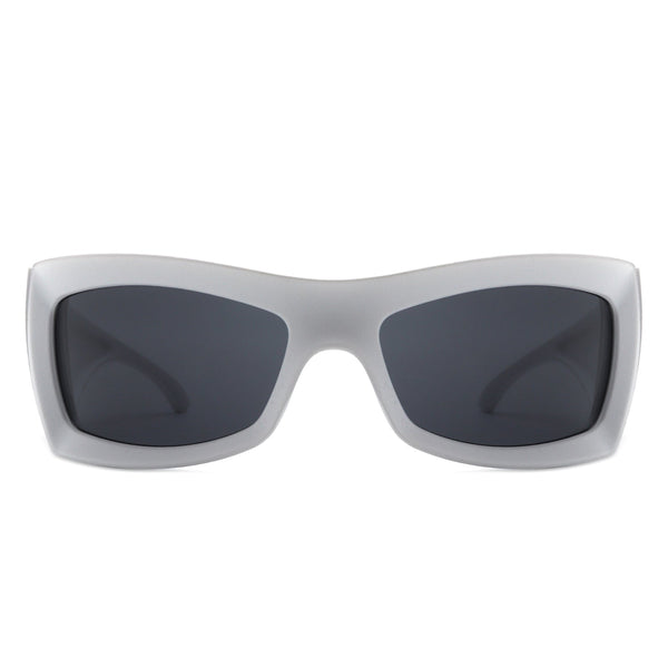 Skytalon - Retro Square Chunky Wrap Around Sunglasses