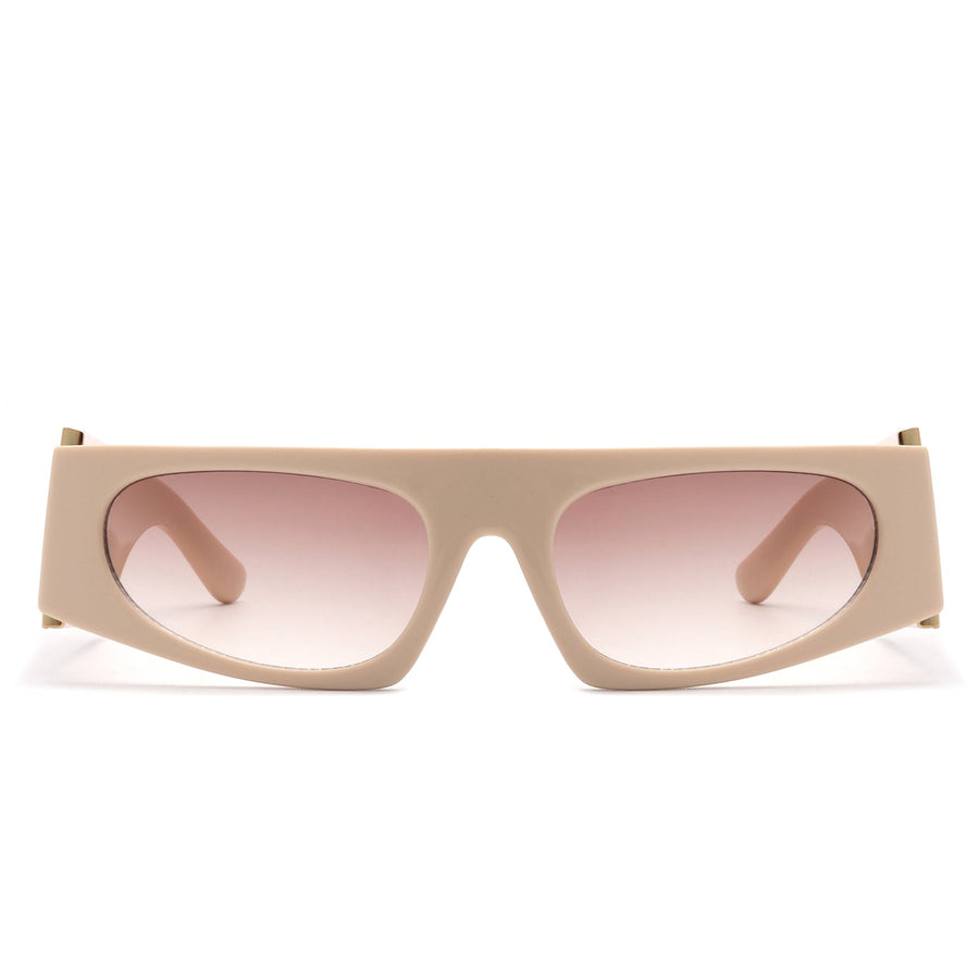 Starisle - Rectangle Chic Oval Lens Slim Sunglasses- 7 Colors
