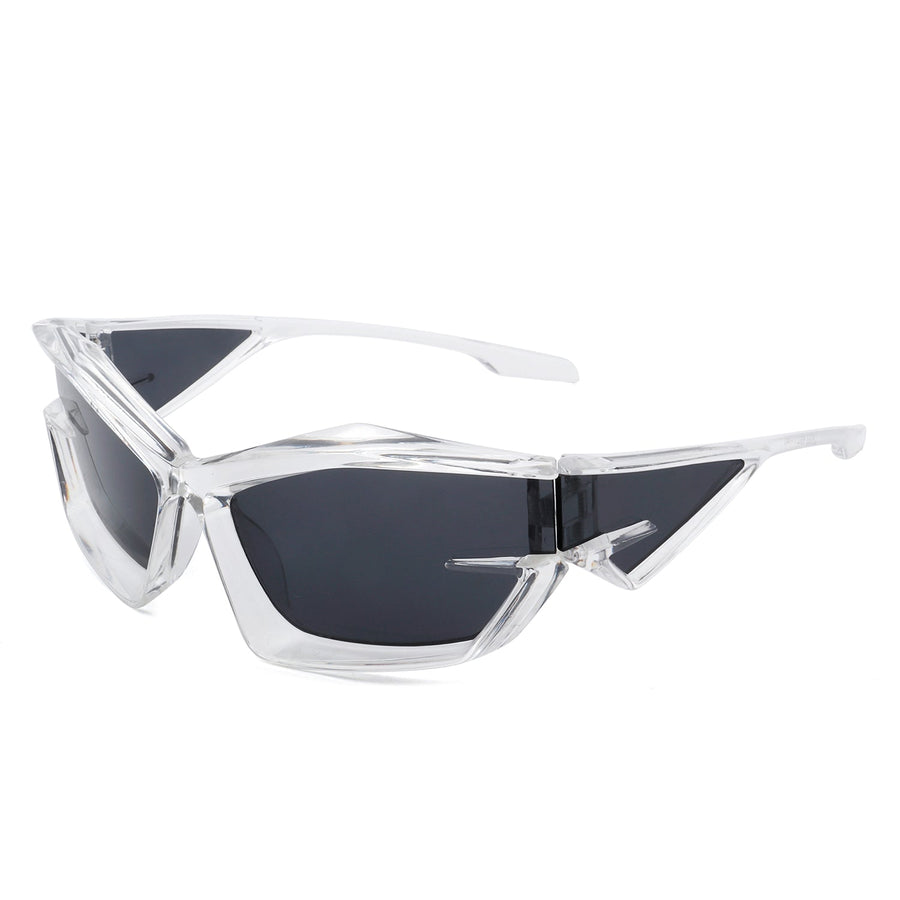 Pollich Futuristic Rectangle Geometric Chunky Square Sunglasses- 6 Colors