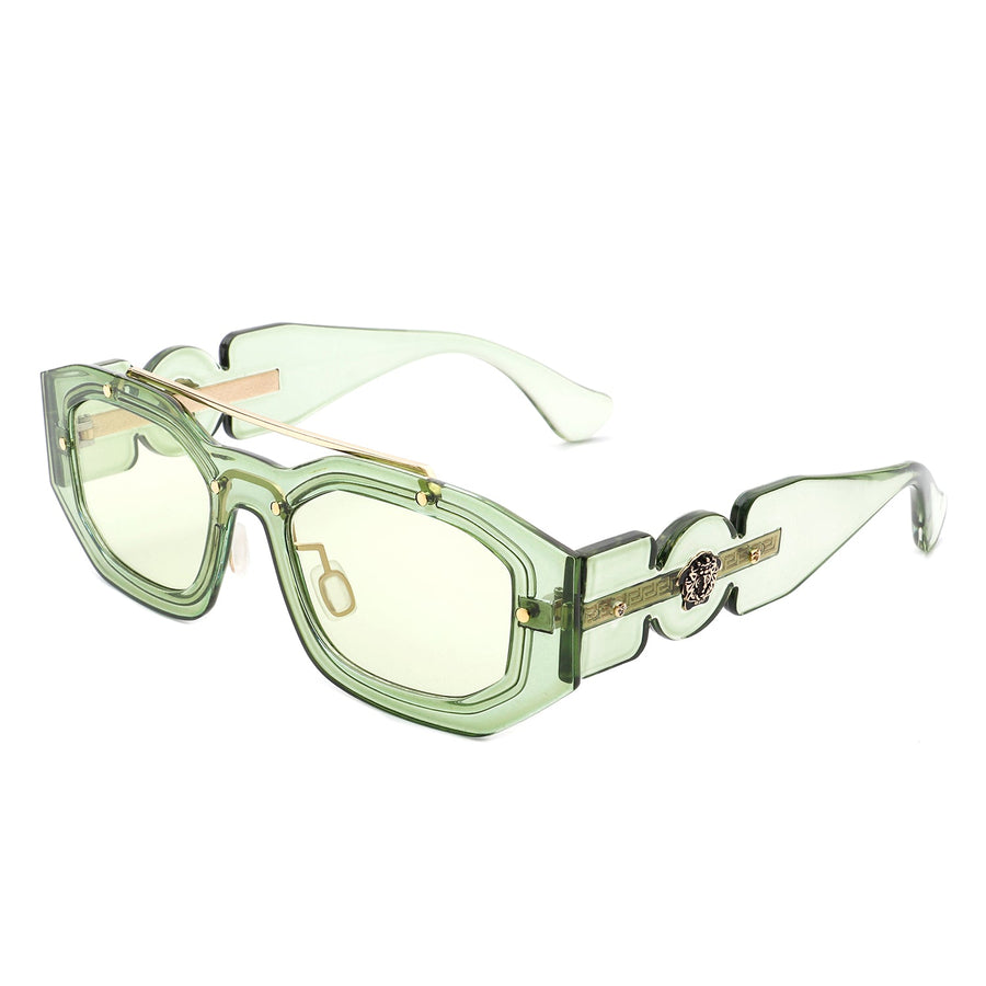 Xanadusk Geometric Retro Irregular Brow-Bar Square Fashion Sunglasses- 7 Colors
