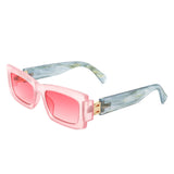 Illumyne - Retro Narrow Rectangle Flat Top Slim Sunglasses- 6 Colors