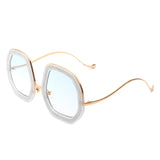 Xanadawn Round Irregular Geometric Glitter Fashion Sunglasses- 6 Colors