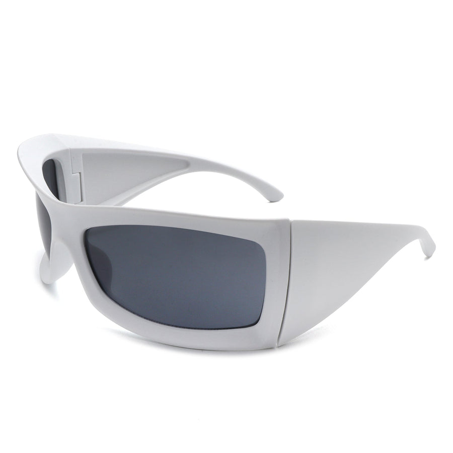 Skytalon Retro Square Chunky Wrap-Around Sunglasses- 6 Colors
