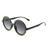 Dreamwey Round Oversized Rhinestone Fashion Sunglasses- 6 Colors