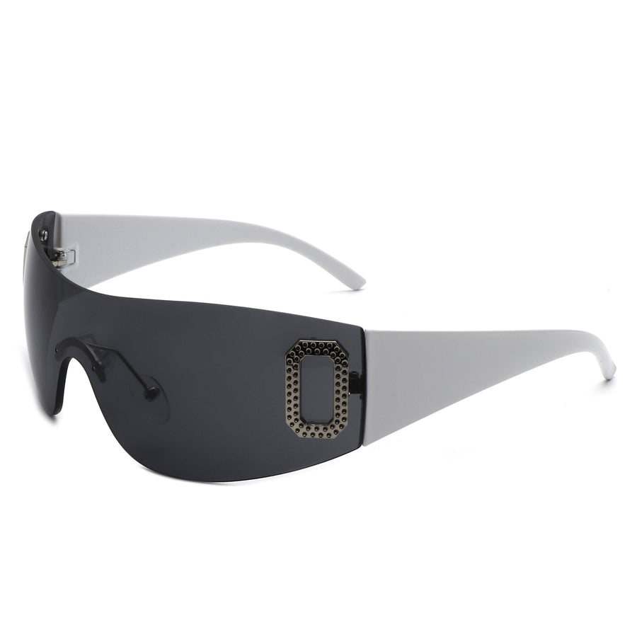 Havoc Rimless Rectangle Sleek Wrap-Around Sunglasses- 6 Colors