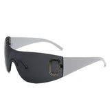 Havoc Rimless Rectangle Sleek Wrap-Around Sunglasses- 6 Colors