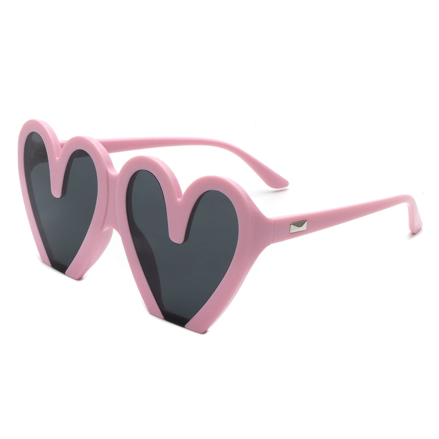 Skylette Heart Shaped Oversized Sunglasses- 7 Colors