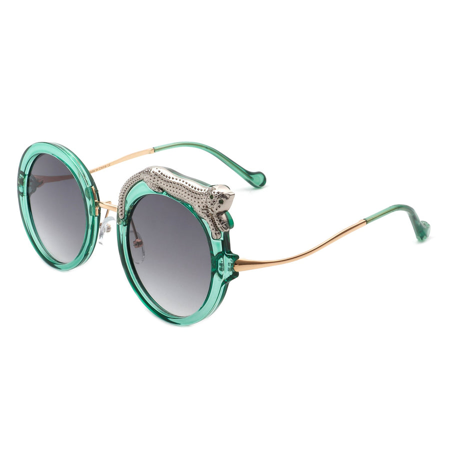 Yellowze Oversized Round Leopard Frame Sunglasses- 6 Colors