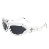 Moonhaze - Futuristic Rectangle Sport Wrap Around Sunglasses- 6 Colors