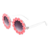 Ysabelia - Round Daisy Flower Shape Circle Sunglasses- 7 Colors