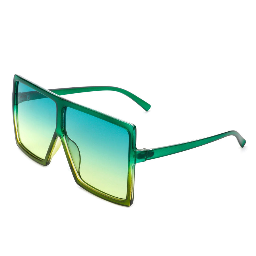 Zenithia - Square Oversized Flat Top Sunglasses- 9 Colors