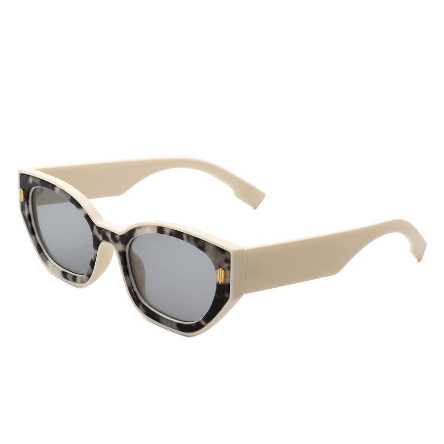 Dawnmist - Geometric Retro Round Irregular Narrow Cat-Eye Sunglasses- 6 Colors
