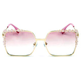 CHICO | Luxury Fashion Oversized Square Metal Frame Bubbles Sunglasses